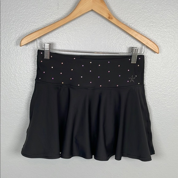 Rebel Athletics Black Crystal Studded skirt with built in shorts adult medium - Picture 1 of 10